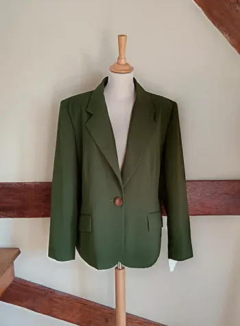 Veste blazer vert forêt Galeries Lafayette