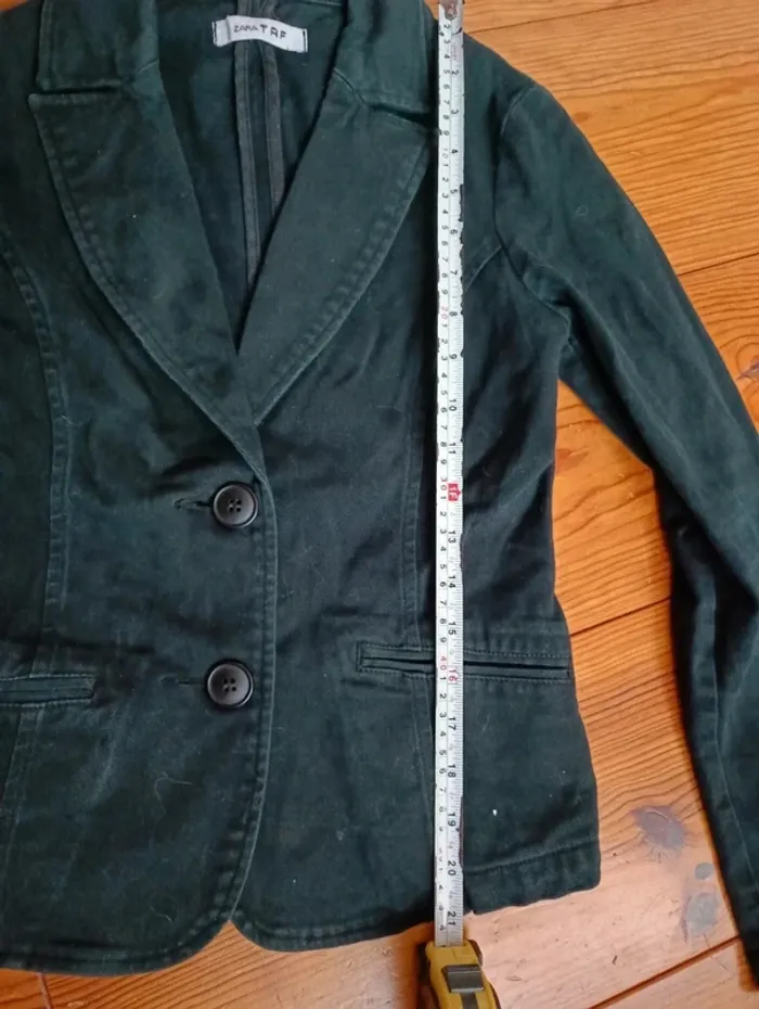 Veste noire cintrée en jean, ZARA taille S - photo numéro 18
