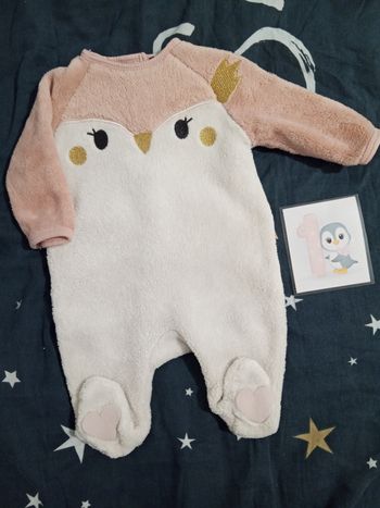 Pyjama rose et blanc _ 1 mois