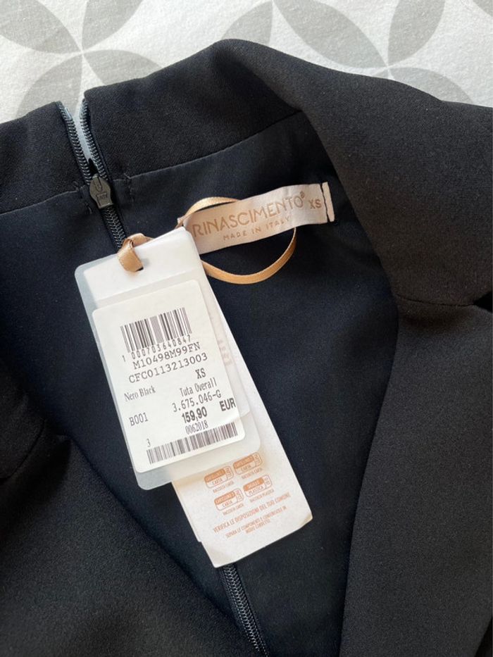 Rinascimento combishort combi short combinaison noire effet robe veste tuta abito pantalone XS (34) - photo numéro 4