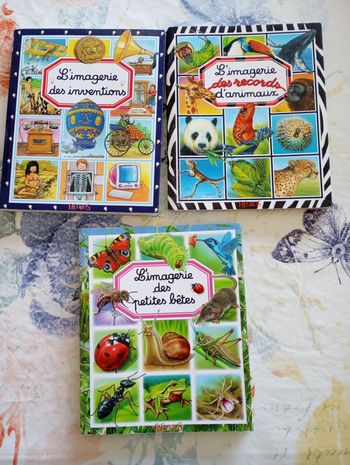 Lot livres L'imagerie des inventions des petits bêtes des records d'animaux  neuf