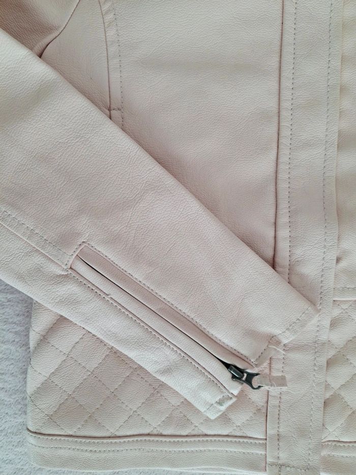 Veste zippée Verbaudet 6 ans en simili cuir rose clair - photo numéro 3
