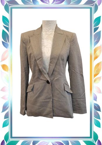 Veste blazer zara basic taille s carreaux beige marron