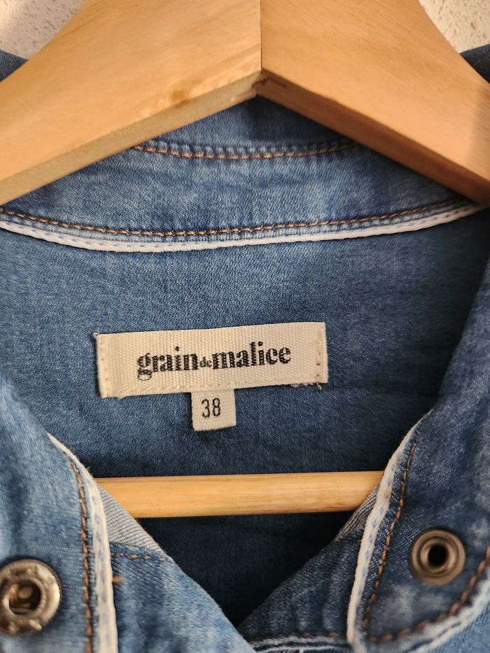 Chemise en jean Grain de Malice – T.38 – Parfait état 💙 - photo numéro 4