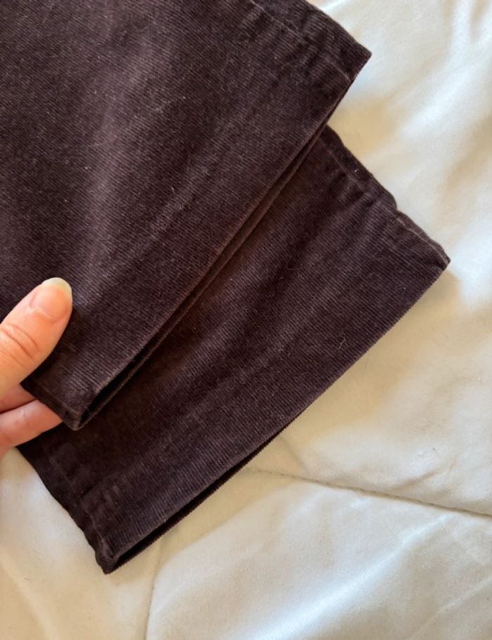 Pantalon 3 suisses velours côtelé marron mi taille haute straight droit y2k 00s taille M/38 - photo numéro 4