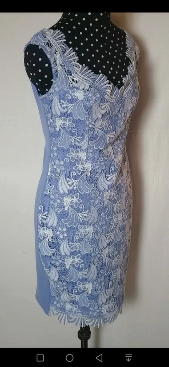 Robe chic en dentelle bleu blanc Taille L Lipsy London - photo numéro 8