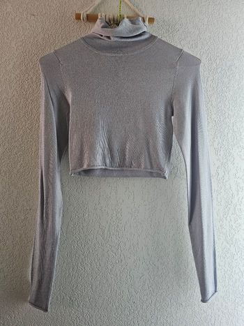 Top court gris bleu neuf Zara taille xs
