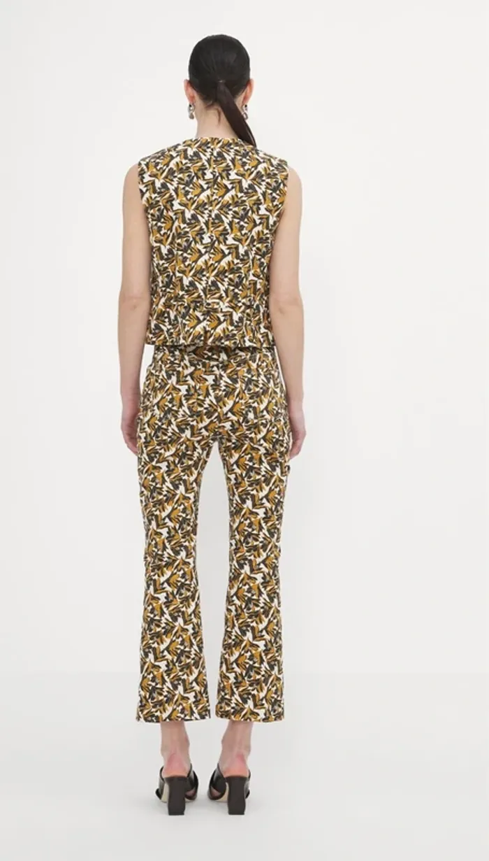 Week-end Maxmara ensemble tailleur pantalon +gilet barman imprimé femme, taille 38/40 - photo numéro 13