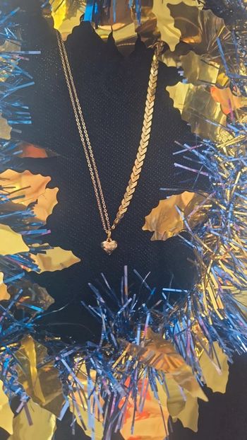 Collier demi flèche cœur doré