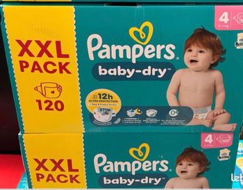 240 couches pampers baby dry taille 4