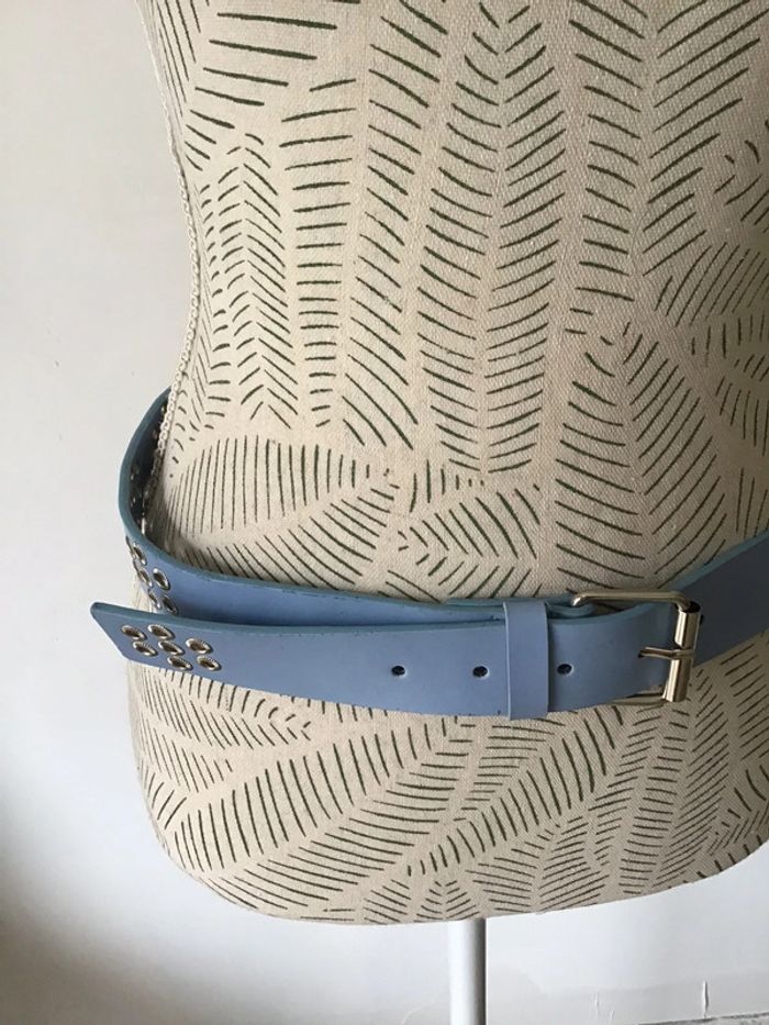 Ceinture bleu ciel et argenté taille 85 (0224) - photo numéro 2