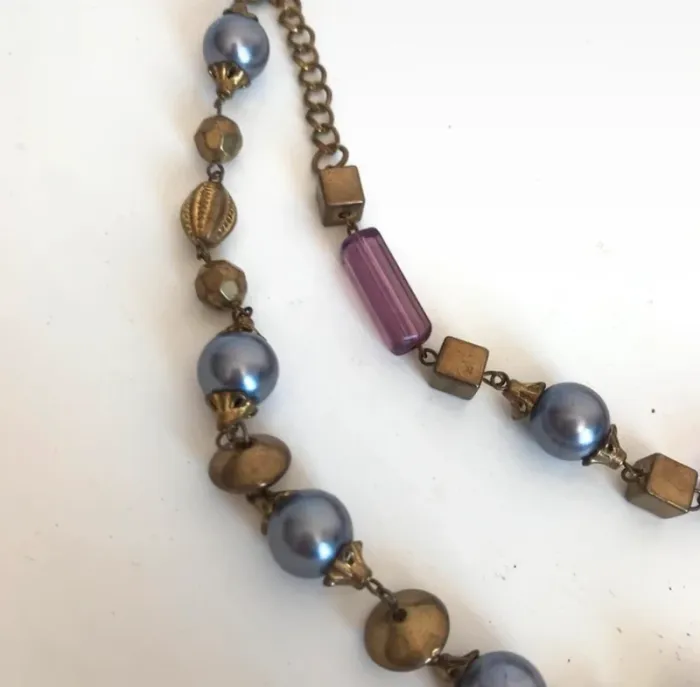 Collier vintage double rang perles - photo numéro 2