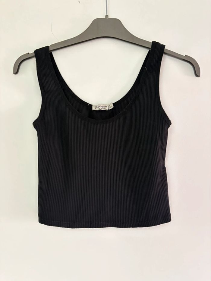Croptop débardeur noir Stradivarius M - photo numéro 2
