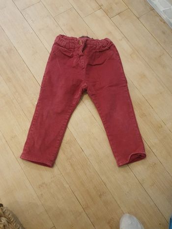 Pantalon velour rose 80 cm