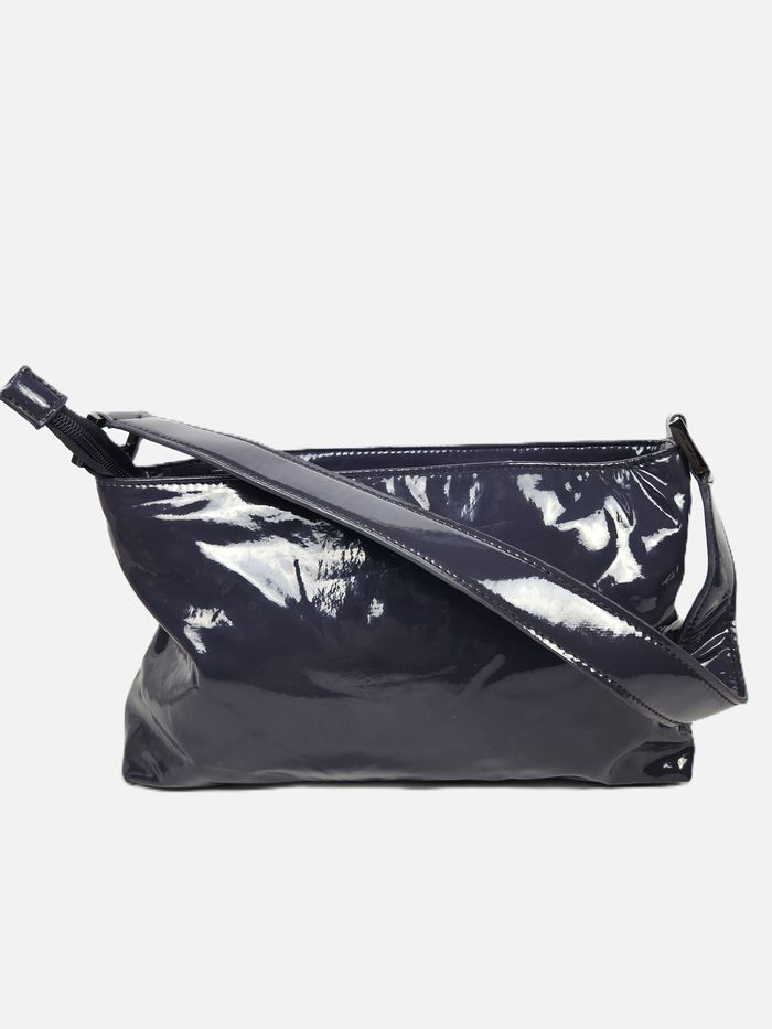Sac à Main Thierry Mugler Vintage en Cuir Verni Violet - photo numéro 3