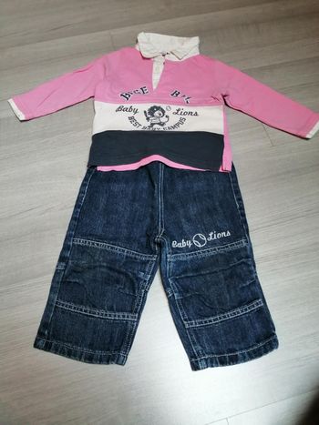 Ensemble pantalon et tee shirts manches longues 12 mois