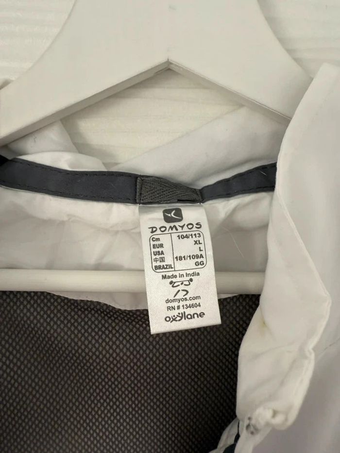 Veste survêtement sport coupe-vent blanche manches longues avec poches - photo numéro 9