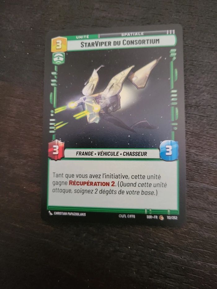 Carte Star Wars Unlimited StarViper du Consortium