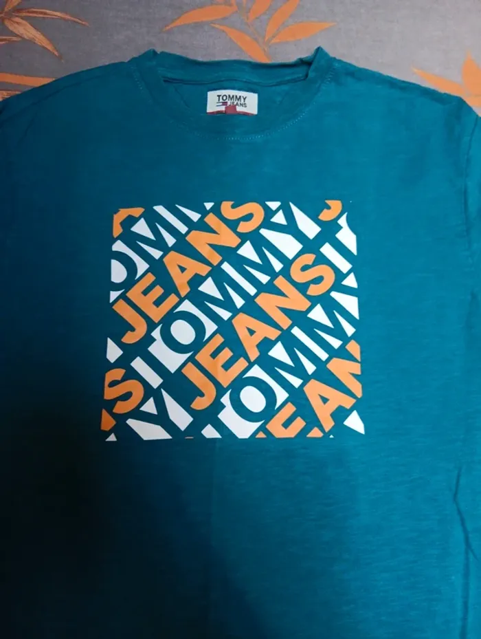 T-shirt Tommy jeans bleu canard - photo numéro 2