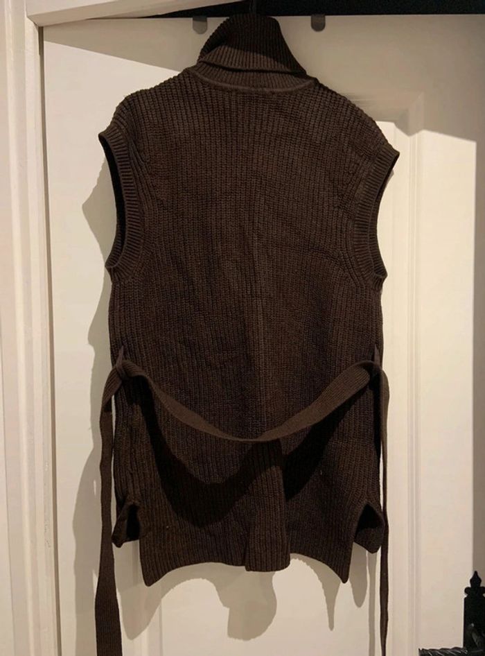 🔝 Pull sans manches Zara marron taille M 38 en acrylique polyester et viscose - photo numéro 2