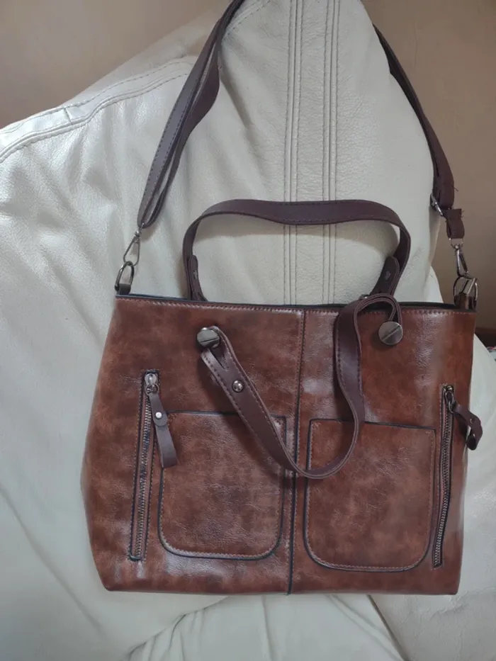 Sac femme cuir marron Vintage - photo numéro 2