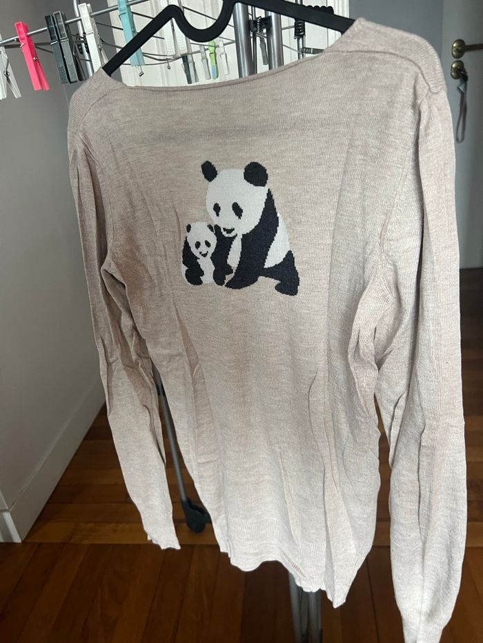 Pull col V beige taille S - photo numéro 3