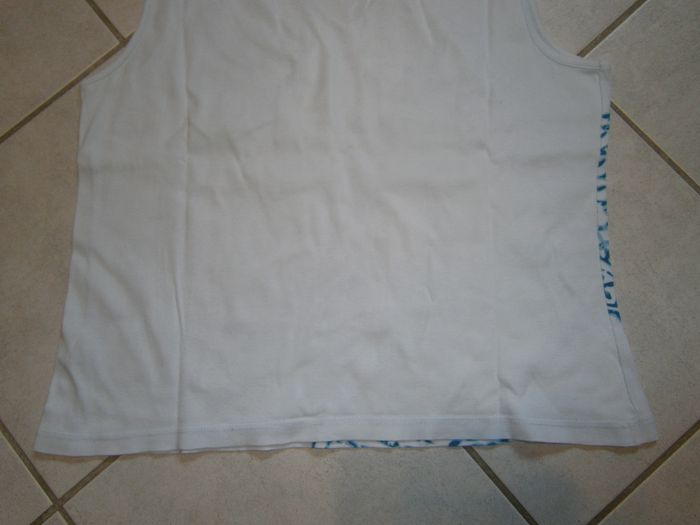 Débardeur blanc à motifs bleu CHRISTINE LAURE Taille 2/38 - photo numéro 9