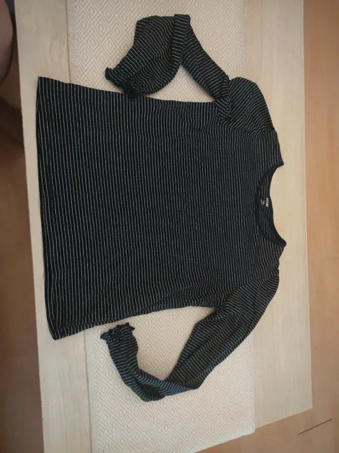 Tee shirt marinière marine or Kiabi 12 ans