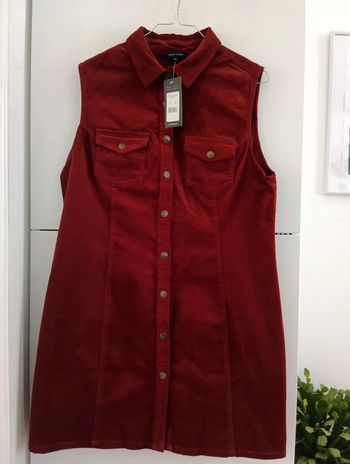 Robe New Look Bordeaux velours Corduroy taille uk 16/44