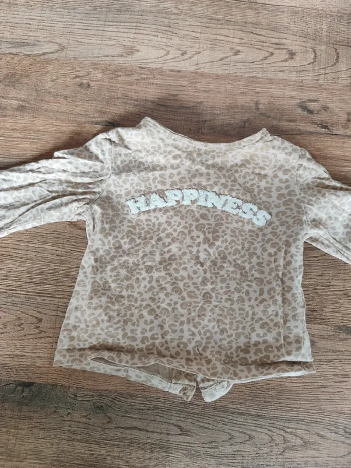T-shirt manches longues leopard Happiness 6 mois
