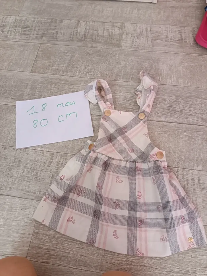 Robe salopette Lili gaufrette 18 mois 80 cm