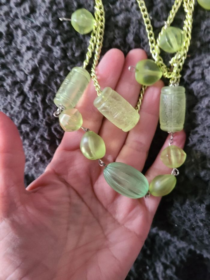 Collier sautoir vert occasion - photo numéro 4