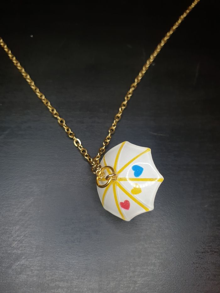 Collier "Parapluie" coeur en acier inoxydable - photo numéro 3