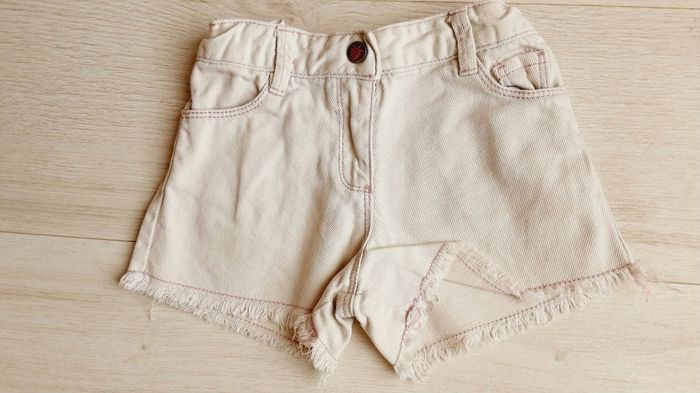Vêtement fille short court type jean rose très clair Du pareil au même DPAM 3 ans