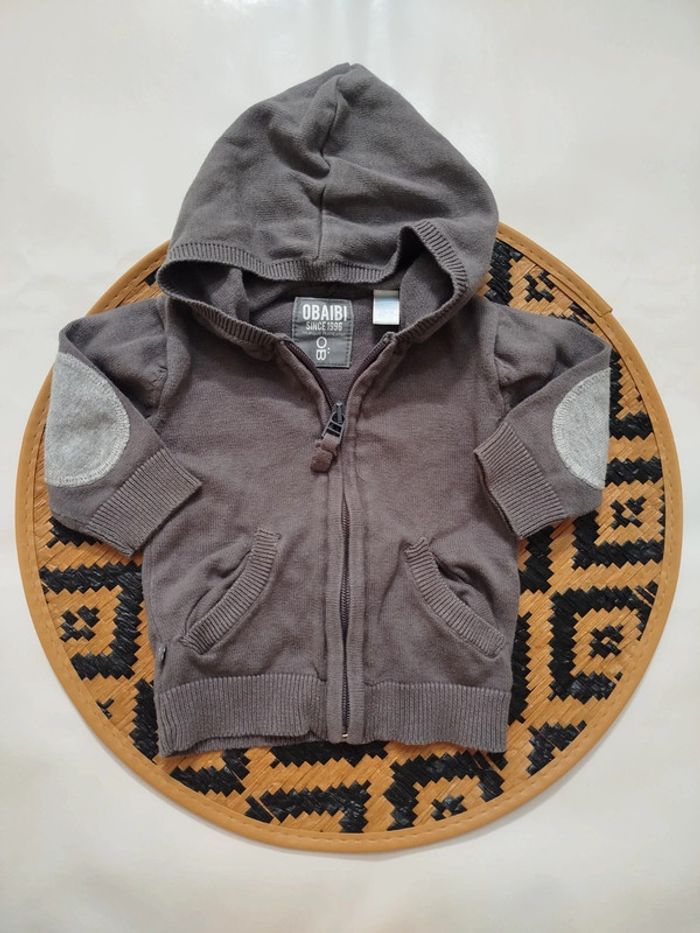 Gilet sweat zippé capuche 3 mois garçon
