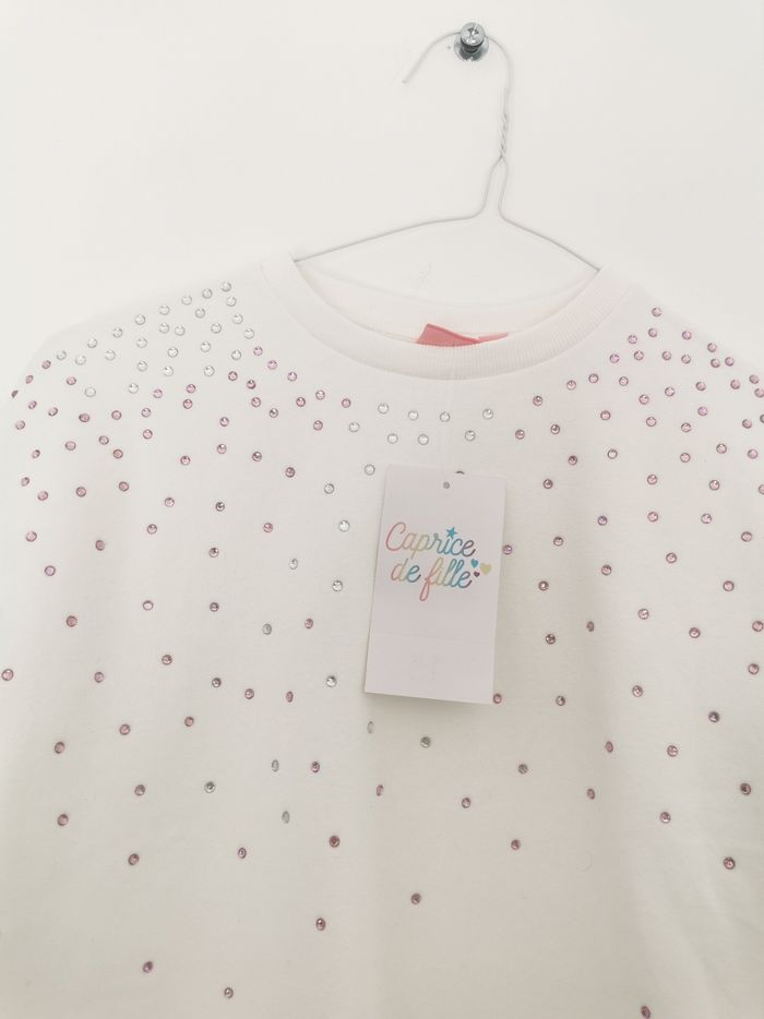 Sweat blanc strass et volants Caprice de fille 8 Ans - photo numéro 5