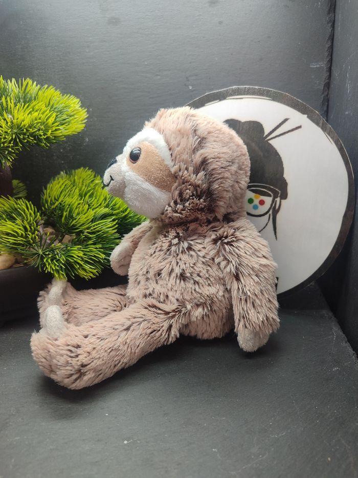 Peluche Paresseux Marron Chine Blanc kinder ferrero beige doudou Blanc Noir - photo numéro 2