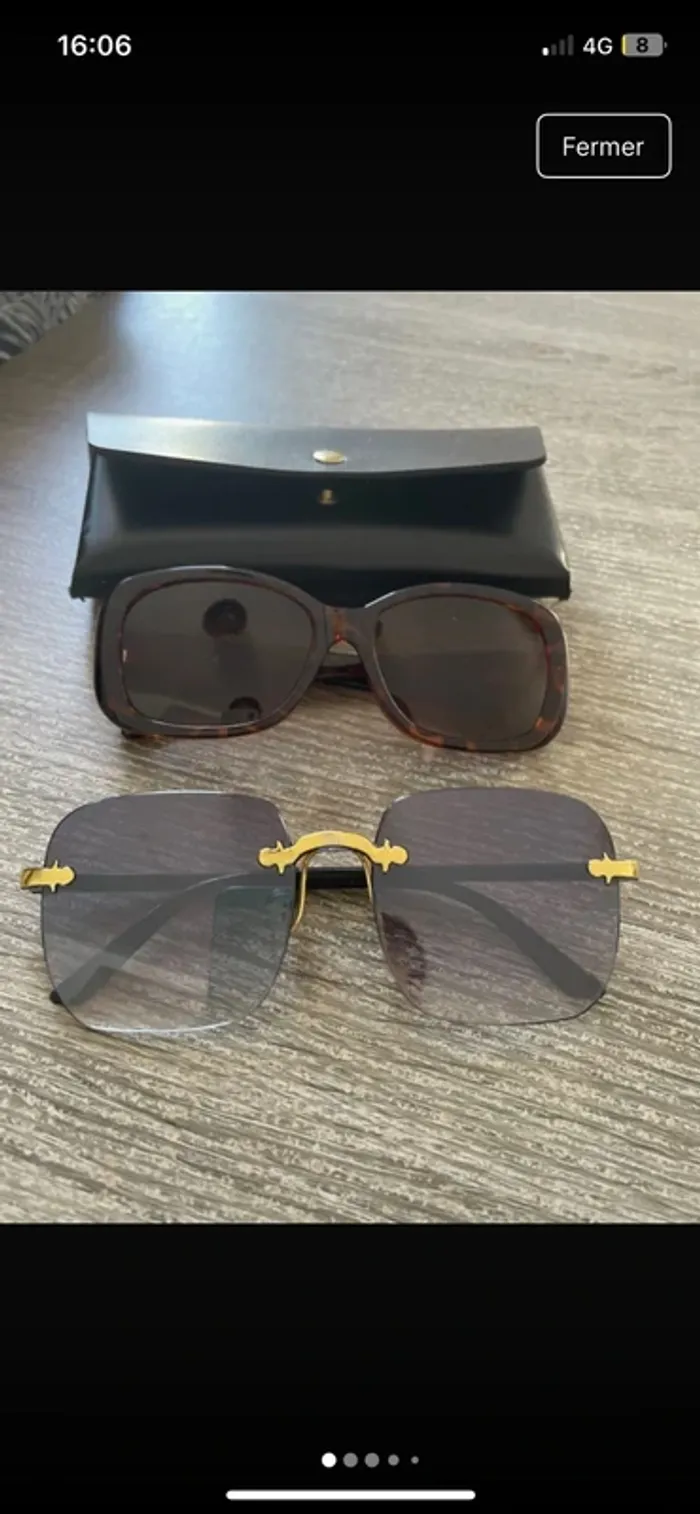 Superbe lot de 2 paires de lunettes de soleil fantaisie neuves