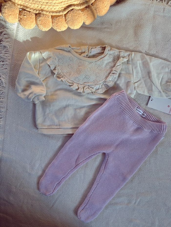 Ensemble sweat-shirt Zara avec broderie et legging maille Lila - photo numéro 2