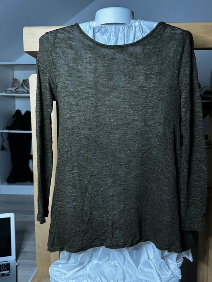 T-shirt manche longue kaki - photo numéro 2