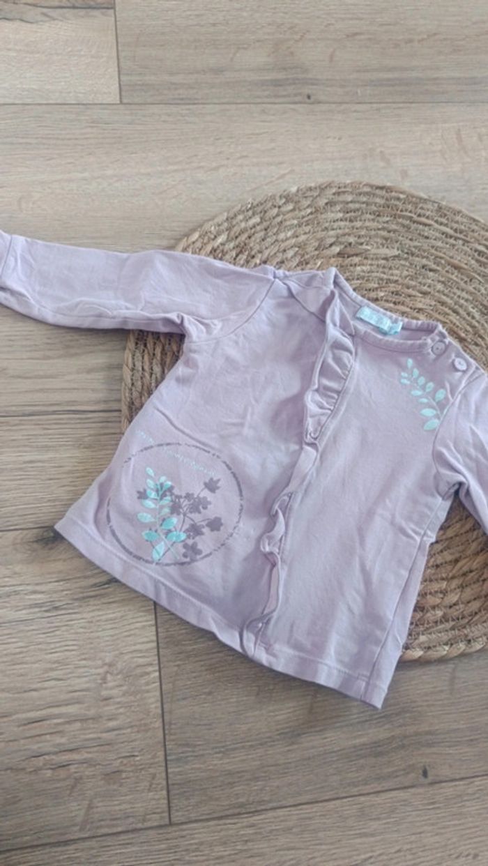 Haut manches longues lilas 12 mois fille obaibi - photo numéro 2