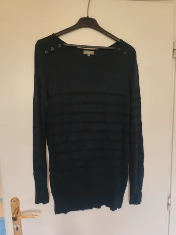 Pull in Extenso 46/48 bleu marine rayures noires brillantes