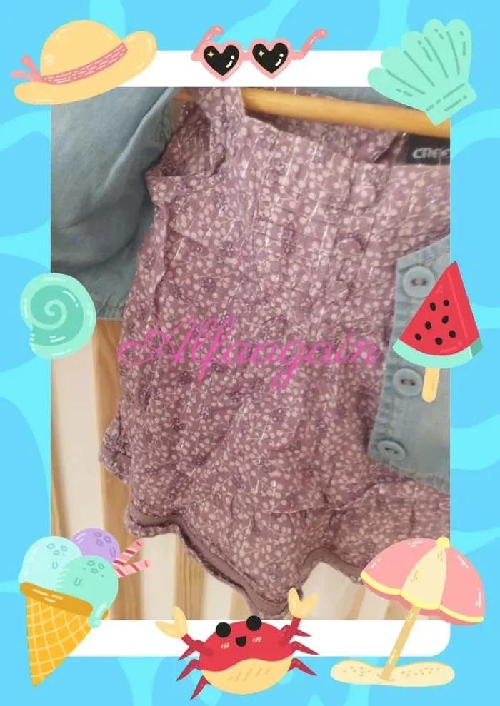 Ensemble blouse et Boléro jean 6mois - photo numéro 6