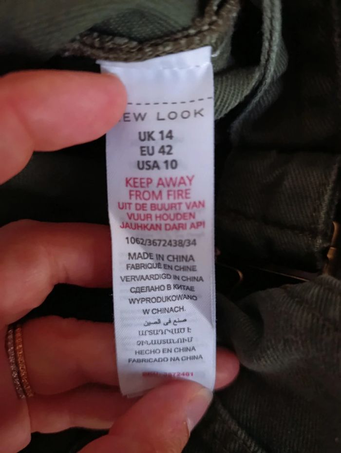 Robe salopette vert kaki matière effet jean 100% coton taille 42 - photo numéro 6