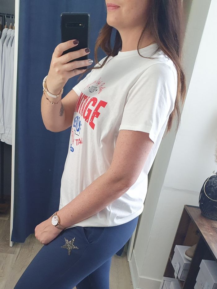 T-shirt Vintage League blanc Taille S/M - photo numéro 4