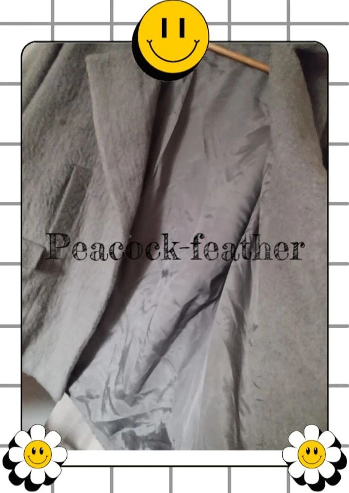 Manteau gris laine bouillie TU - photo numéro 3