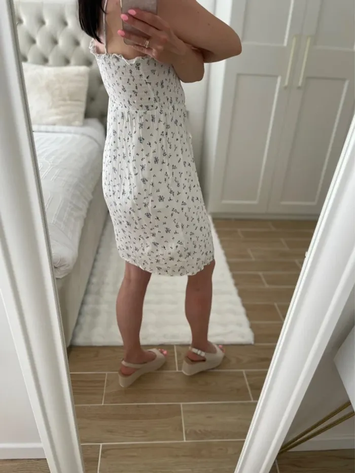 Robe fleuri blanc / bleu 36 - photo numéro 3