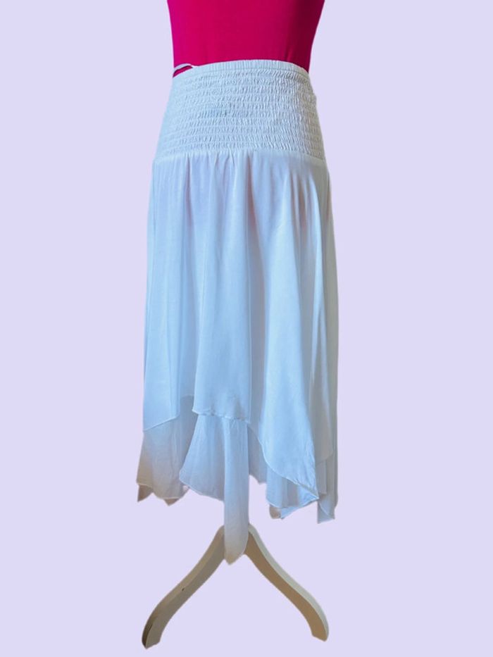 🌸🌿Jolie jupe blanche vintage bohème fairycore Y2K asymmetrical white flowy skirt🌿🌸 - photo numéro 9