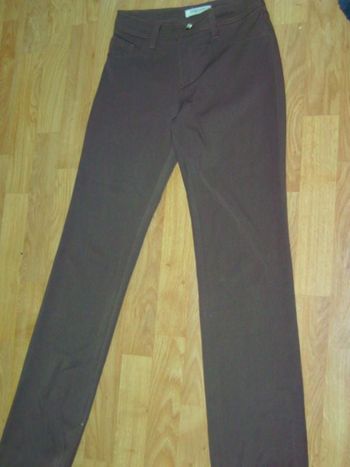 Pantalon VERTIGO marron décos dorées et argentées 36 TBE