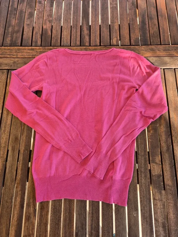 Top en mailles Phildar rose T.38 - photo numéro 4